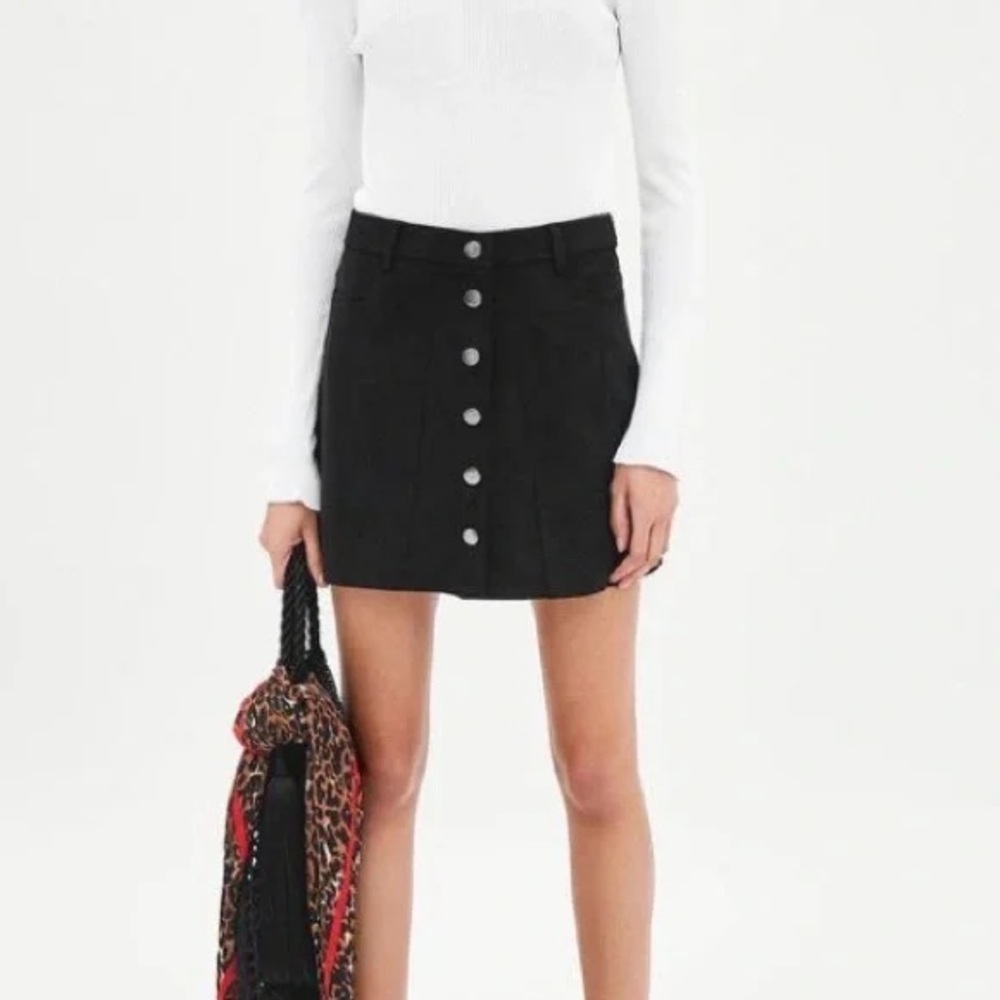 Zara | Suede Button Front Skirt